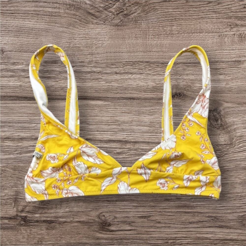 New Rhythm Women's Size XL Yellow White Lined No Underwire Bra